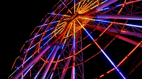 Ferris wheel with colored lights