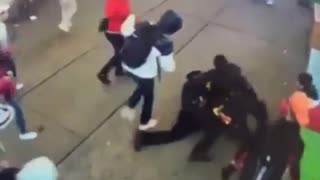 Two NYPD officers were brutally attacked by a gang of migrants