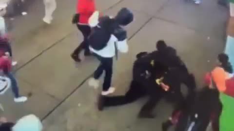 Two NYPD officers were brutally attacked by a gang of migrants