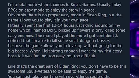 Steam Review (Elden Ring Noob becomes BEST PLAYER!)