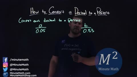 How to Convert a Decimal to a Percent | Part 1 of 2 | Convert 0.05 and 0.83 to a Percent