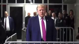 President Trump makes statement outside courtroom on day 4
