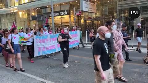 Trans march protesters chant “F*ck Chick-fil-A!” in Toronto