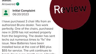 The BBB's 1-star review of Bruno (R) stairlifts