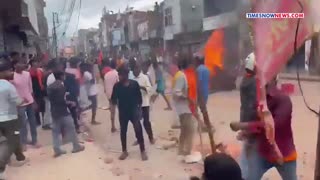 Nepal hindu rally attack by angry Muslims