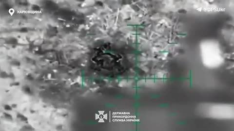 Border guards' strike drone successfully attacked the enemy's dugout