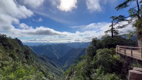 High mountains through the clouds