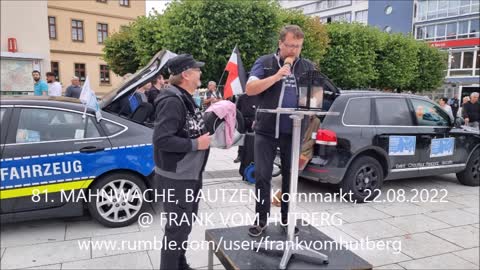 Reden Veranstalter EDGAR, VEIT - 81. MAHNWACHE - BAUTZEN, Kornmarkt, 22 08 2022