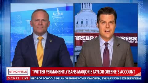 Rep. Matt Gaetz says Rep. Marjorie Taylor Greene was banned from social media platforms for "challenging the regime" not for spreading misinformation