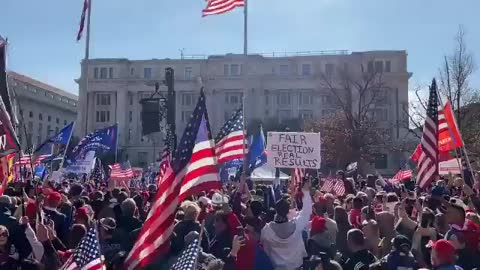 Thousands of Americans singing the Star Spangled Banner in DC today!
