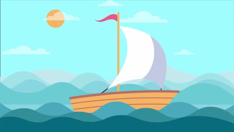 Boat At The Sea Animated Non Copyrighted HD Video Royalty Free