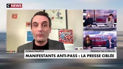 Florian Philippot au sujet du journaliste de LCI pris à partie par plusieurs personnes.