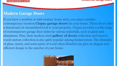 Three Common Types of Residential Garage Doors