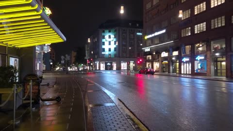 vlogs Night Walk in Stockholm, Sweden