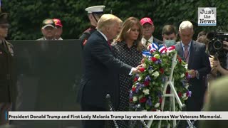 Trump lays wreath at Korean War Veterans Memorial