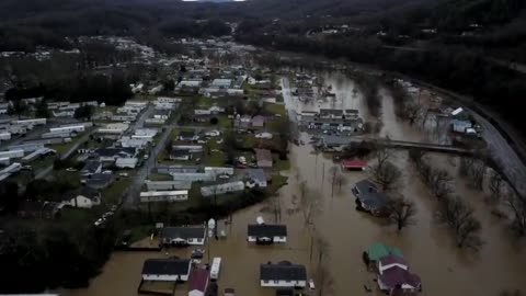 Drone footage captures devastation of Virginia floods