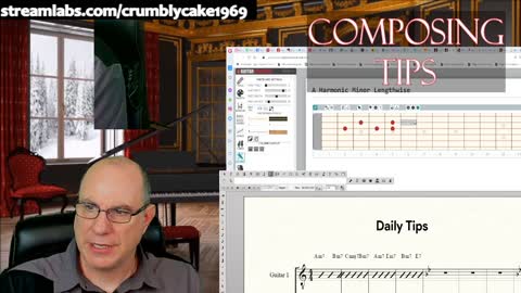 Composing for Classical Guitar Daily Tips: Harmonic Minor in A Lengthwise Across 2 Strings
