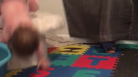 Little girl in pink falls face plant