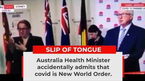 Australia Health Minister calls Covid the NEW WORLD ORDER