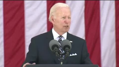 Joe Biden accidentally tells the crowd on Memorial Day that "Democracy has never been good."
