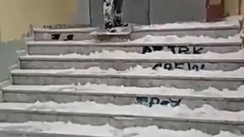 Skateboard slide snowy stairs hoodie