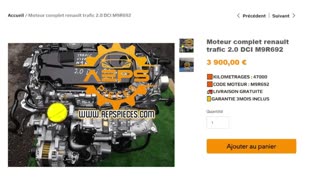 AEPSPIECES.COM - Moteur complet renault trafic 2.0 DCI M9R692