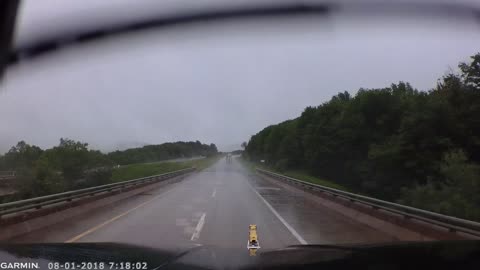 Hydroplaning Volkswagen Pinballs Across Interstate