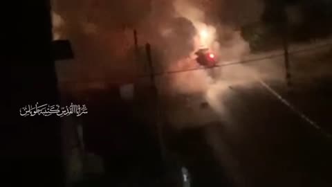 A car bomb was placed in a Zionist military bulldozer and detonated