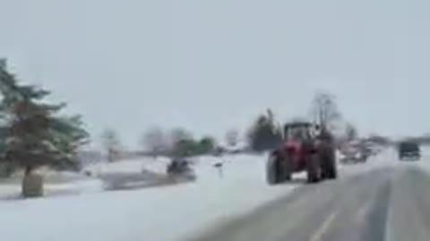 Canadian Farmers Convoy Roll North...