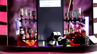 Barney the robo barman readies for cocktail hour