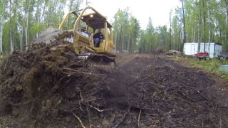 I get a16,000 lbs bulldozer stuck in the mud || A guy builds a homestead in Alaska by himself