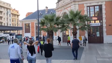 Nice France protest against Green Pass mandate and Pro choice for Vaccination