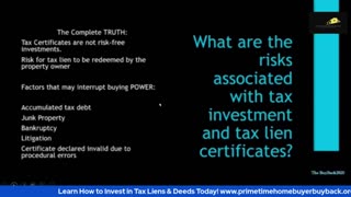 Tax Lien & Deed Investment ~ Free webinar ~ Sneak Peek ~ The Buy Back Team