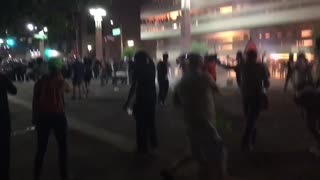 Aug 22 2017 Phoenix, AZ 1.7 Antifa throwing stuff at police who use tear gas