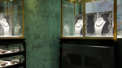 Swedish vintage style brand jewelry store showcase project