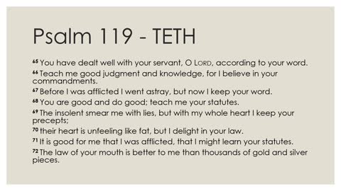 Psalm 119:65-80 Devotion