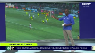 GOL DO VASCO FOI MAL ANULADO- PC OLIVEIRA EXPLICA - PALMEIRAS X VASCO - Troca de Passes - sportv