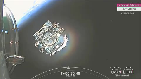 Vidéo SpaceX montrant des sphères déployant des sphères, Mission Eutelsat 10B