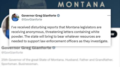 Montana Senate GOP receive letters containing white powder
