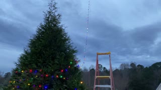 Christmas Tree Decorated With a Drone