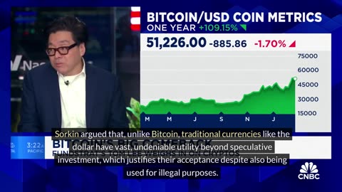 Tom Lee Destroys Andrew Sorkin Yes BITCOIN $150,000 in 2024