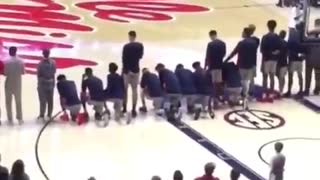 Ole Miss basketball players took a knee during National Anthem
