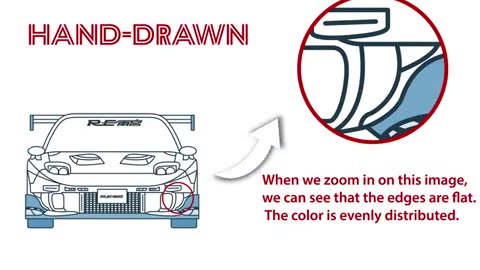 The difference between hand-drawn vectorization and automatic vectorization