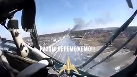 Ukrainian Helicopter Fires Rockets At Russian Forces