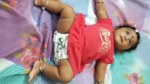 Ammu kutti is trying to get up fast | 3 months baby girl
