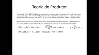 Microeconomia 094 Teoria do Produtor Exercícios Continuação