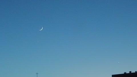 Moon and Venus in the evening sky
