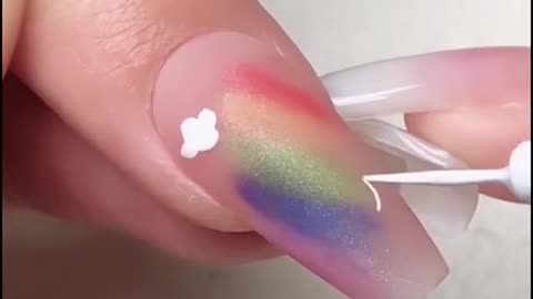 Rainbow manicure