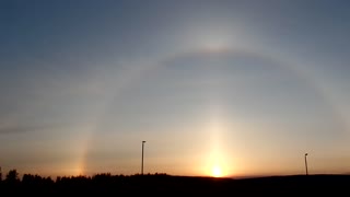 Sun Dog (Parhelion) around at 11:55pm (Midnight) on June 15, 2021 in Fairbanks, Alaska