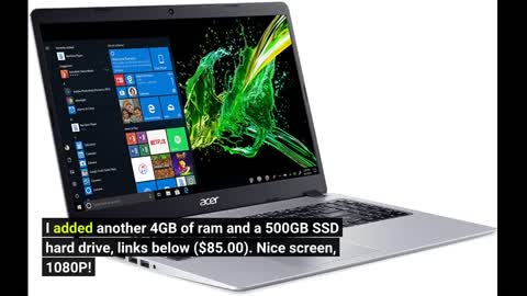 Acer Aspire 5 Slim Laptop, 15.6 inches Full HD IPS Display, AMD Ryzen 3 3200U, Vega 3 Graphics,...